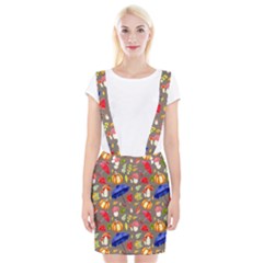 Autumn Seamless Background Leaves Braces Suspender Skirt