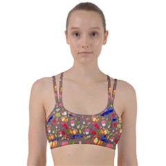 Autumn Seamless Background Leaves Line Them Up Sports Bra