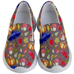 Autumn Seamless Background Leaves Kids Lightweight Slip Ons