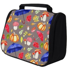 Autumn Seamless Background Leaves Full Print Travel Pouch (big)