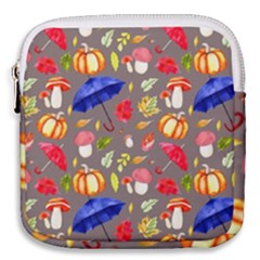 Autumn Seamless Background Leaves Mini Square Pouch