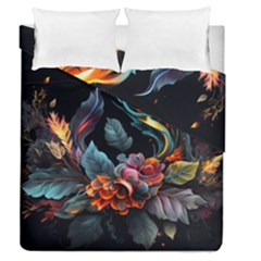 Flowers Flame Abstract Floral Duvet Cover Double Side (queen Size)