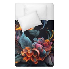 Flowers Flame Abstract Floral Duvet Cover Double Side (single Size)