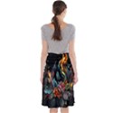 Flowers Flame Abstract Floral Midi Beach Skirt View2