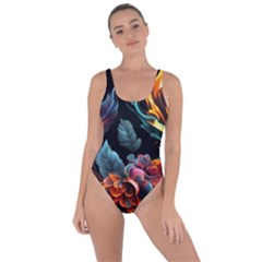 Flowers Flame Abstract Floral Bring Sexy Back Swimsuit by Jancukart