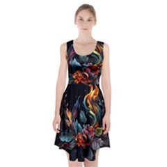 Flowers Flame Abstract Floral Racerback Midi Dress by Jancukart