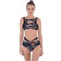 Flowers Flame Abstract Floral Bandaged Up Bikini Set  View1