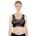 Flowers Flame Abstract Floral Sports Bra With Pocket View1