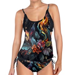 Flowers Flame Abstract Floral Tankini Set by Jancukart