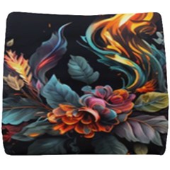 Flowers Flame Abstract Floral Seat Cushion by Jancukart