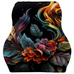 Flowers Flame Abstract Floral Car Seat Velour Cushion  by Jancukart