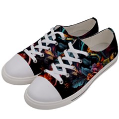 Flowers Flame Abstract Floral Men s Low Top Canvas Sneakers