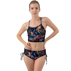 Flowers Flame Abstract Floral Mini Tank Bikini Set