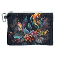 Flowers Flame Abstract Floral Canvas Cosmetic Bag (xl)