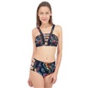 Flowers Flame Abstract Floral Cage Up Bikini Set View1