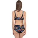 Flowers Flame Abstract Floral Cage Up Bikini Set View2