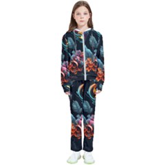 Flowers Flame Abstract Floral Kids  Tracksuit