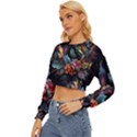 Flowers Flame Abstract Floral Lightweight Long Sleeve Sweatshirt View2