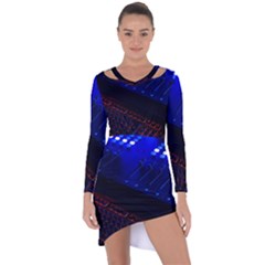 Mixer Console Audio Mixer Studio Asymmetric Cut-out Shift Dress by Jancukart