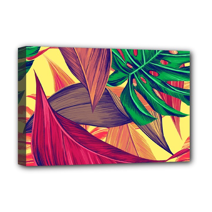 Monstera Tropical Design Beach Deluxe Canvas 18  x 12  (Stretched)