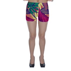 Monstera Tropical Design Beach Skinny Shorts