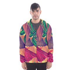 Monstera Tropical Design Beach Men s Hooded Windbreaker