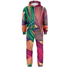 Monstera Tropical Design Beach Hooded Jumpsuit (men)