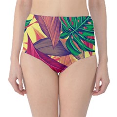 Monstera Tropical Design Beach Classic High-waist Bikini Bottoms