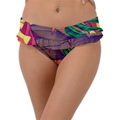 Monstera Tropical Design Beach Frill Bikini Bottom