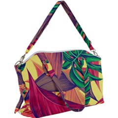 Monstera Tropical Design Beach Canvas Crossbody Bag