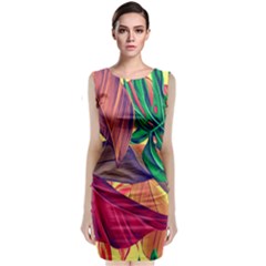 Monstera Tropical Design Beach Classic Sleeveless Midi Dress