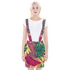 Monstera Tropical Design Beach Braces Suspender Skirt