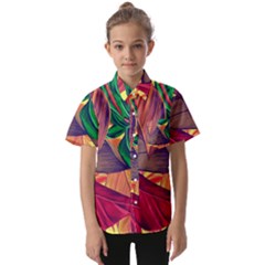 Monstera Tropical Design Beach Kids  Short Sleeve Shirt