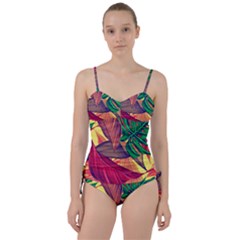 Monstera Tropical Design Beach Sweetheart Tankini Set