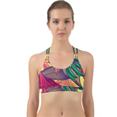 Monstera Tropical Design Beach Back Web Sports Bra