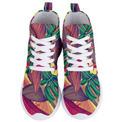 Monstera Tropical Design Beach Women s Lightweight High Top Sneakers