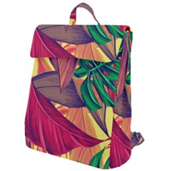 Monstera Tropical Design Beach Flap Top Backpack