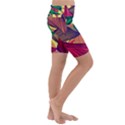 Monstera Tropical Design Beach Kids  Lightweight Velour Cropped Yoga Leggings View3