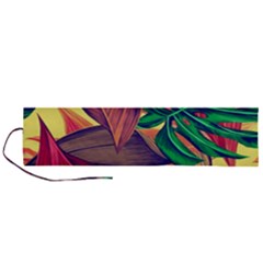 Monstera Tropical Design Beach Roll Up Canvas Pencil Holder (l) by Jancukart