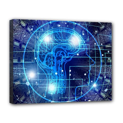 Artificial Intelligence Brain Think Art Canvas 14  X 11  (stretched) by Jancukart