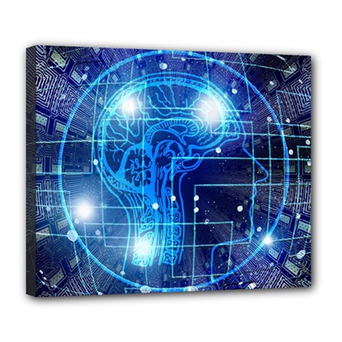 Artificial Intelligence Brain Think Art Deluxe Canvas 24  X 20  (stretched)