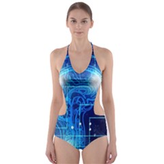 Artificial Intelligence Brain Think Art Cut-out One Piece Swimsuit