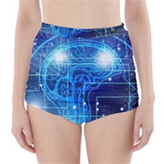 Artificial Intelligence Brain Think Art High-waisted Bikini Bottoms by Jancukart