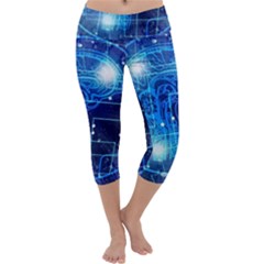 Artificial Intelligence Brain Think Art Capri Yoga Leggings