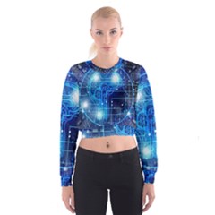 Artificial Intelligence Brain Think Art Cropped Sweatshirt