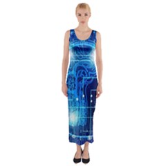 Artificial Intelligence Brain Think Art Fitted Maxi Dress