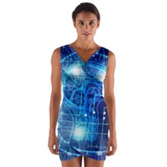 Artificial Intelligence Brain Think Art Wrap Front Bodycon Dress by Jancukart