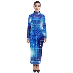 Artificial Intelligence Brain Think Art Turtleneck Maxi Dress by Jancukart