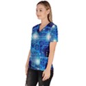 Artificial Intelligence Brain Think Art Women s V-Neck Scrub Top View2