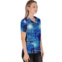 Artificial Intelligence Brain Think Art Women s V-Neck Scrub Top View3